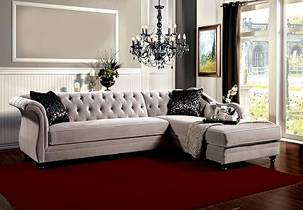 Amazon.com: Furniture of America 80-Piece Corinee Glamorous Sectional ...