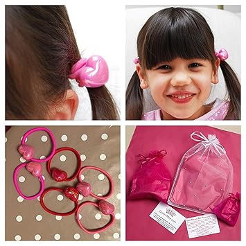 Heart Hair Bands For Girls Heart Hair Ties Pink Hair Bobbles Girls