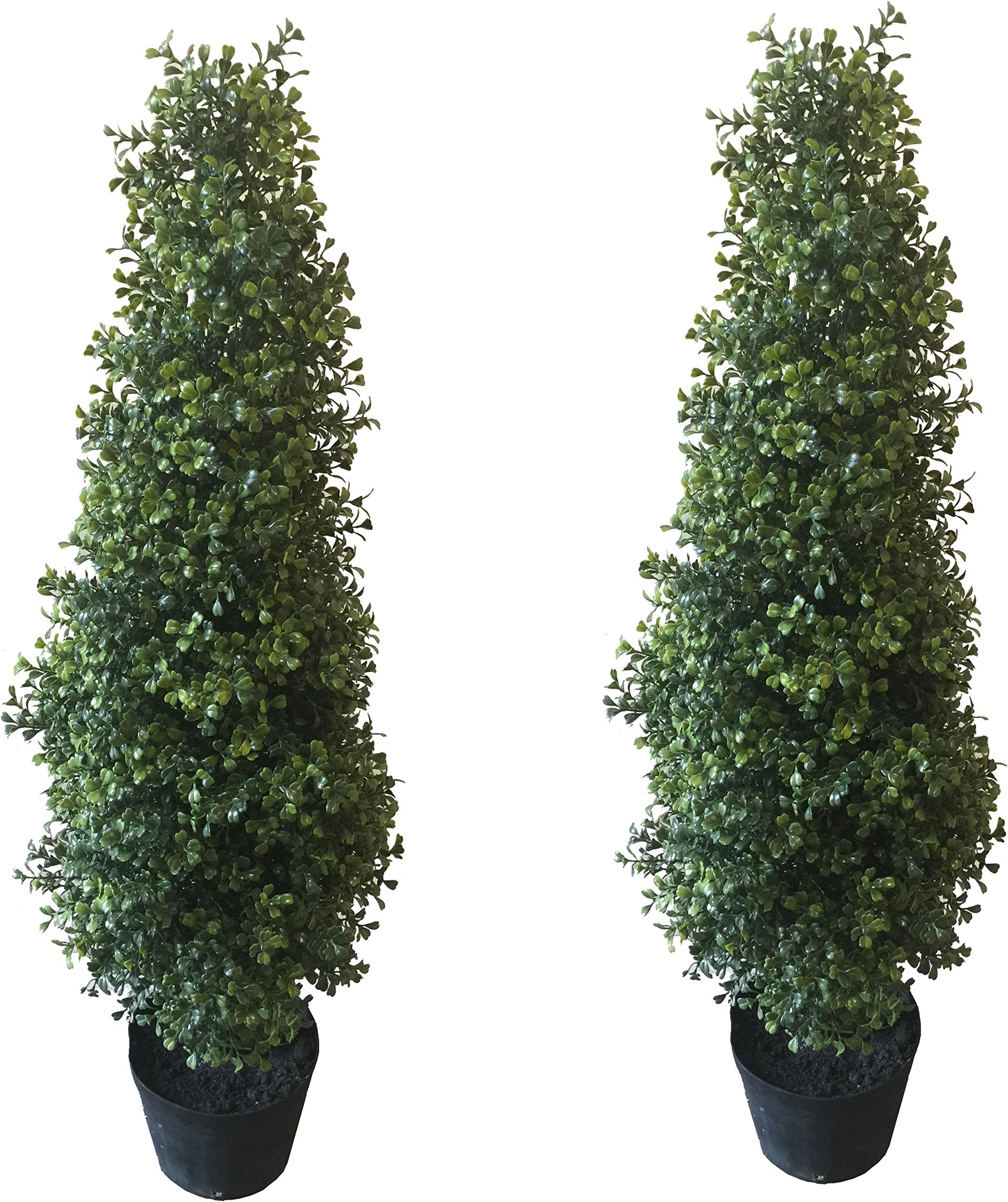(Pair of) Best Artificial 3ft Potted Boxwood Buxus Topiary Trees