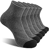 Lapulas 6 Pack Men's Ankle Socks Cotton Cushioned Athletic Running Socks for Women