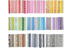100 Sheets 4" x 4" Fabric Squares Sheets Cotton Craft Fabric Bundle Squares Pre-cut Patchwork for DIY Sewing and Quilting 10x