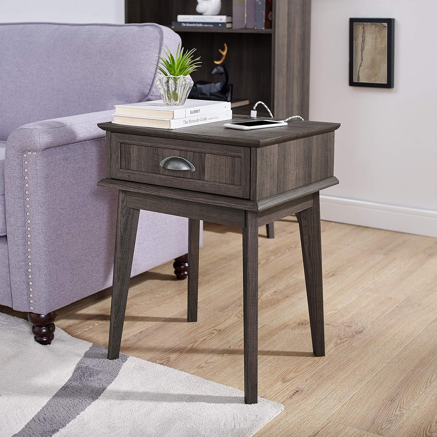 Best Snack Side Magazine End Table Drawer