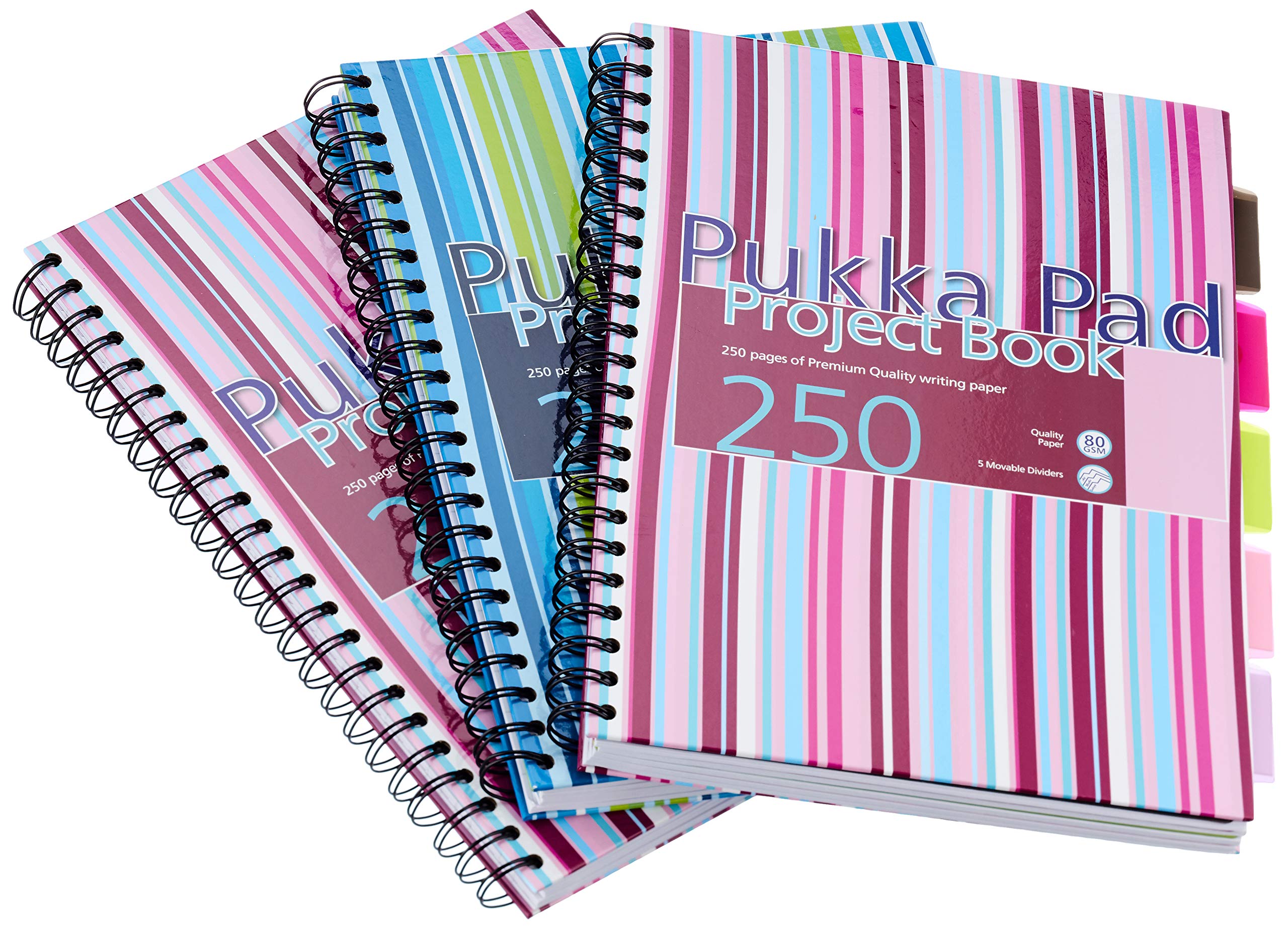 Pukka Pads A4 Case Bound Project Book - Pink/ Blue (Pack of 3)