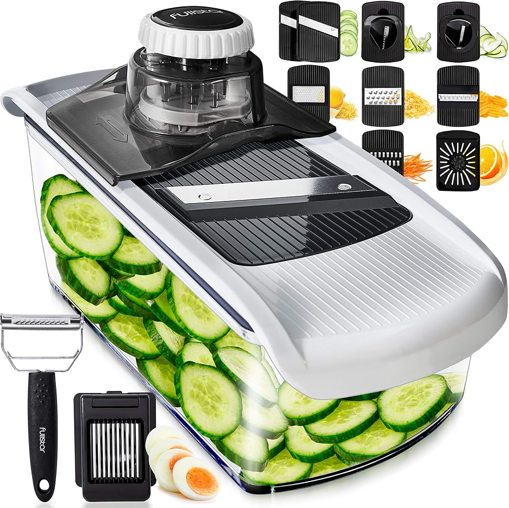 Fullstar 11-in-1 Mandoline Slicer Spiralizer Julienne Grater White