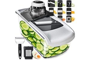 Fullstar 11 in 1 Mandoline Slicer, Vegetable Slicer & Cheese Grater | Kitchen Gadgets with Peeler, Spiralizer, Juicer, Egg Sl