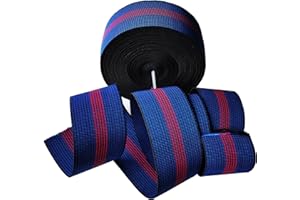 JINRUISI 70 Ft Heavy Duty Sofa Elastic Webbing,Contiunous Long Durable Strong Elasticity Dark Blue and Red,2.76" Wide,Upholstery Webbing,Couch Sitting Belt Replacement,Upholstery Materials Elasbelt (70)
