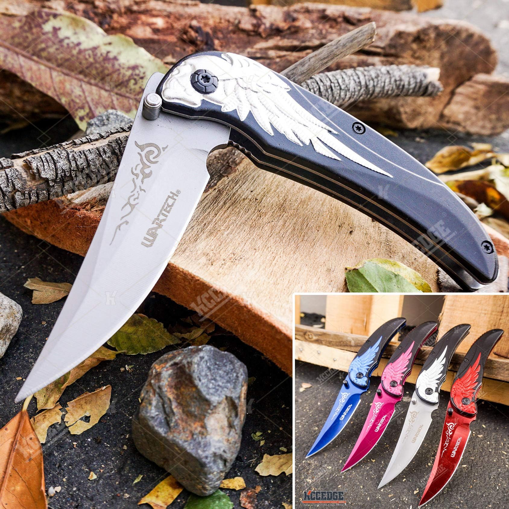 KCCEDGE BEST CUTLERY SOURCE EDC Pocket Knife Camping Accessories Razor Sharp Edge Skull Folding Knife Camping Gear Survival Kit 58106