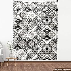 Lunarable Black and White Fabric by The
