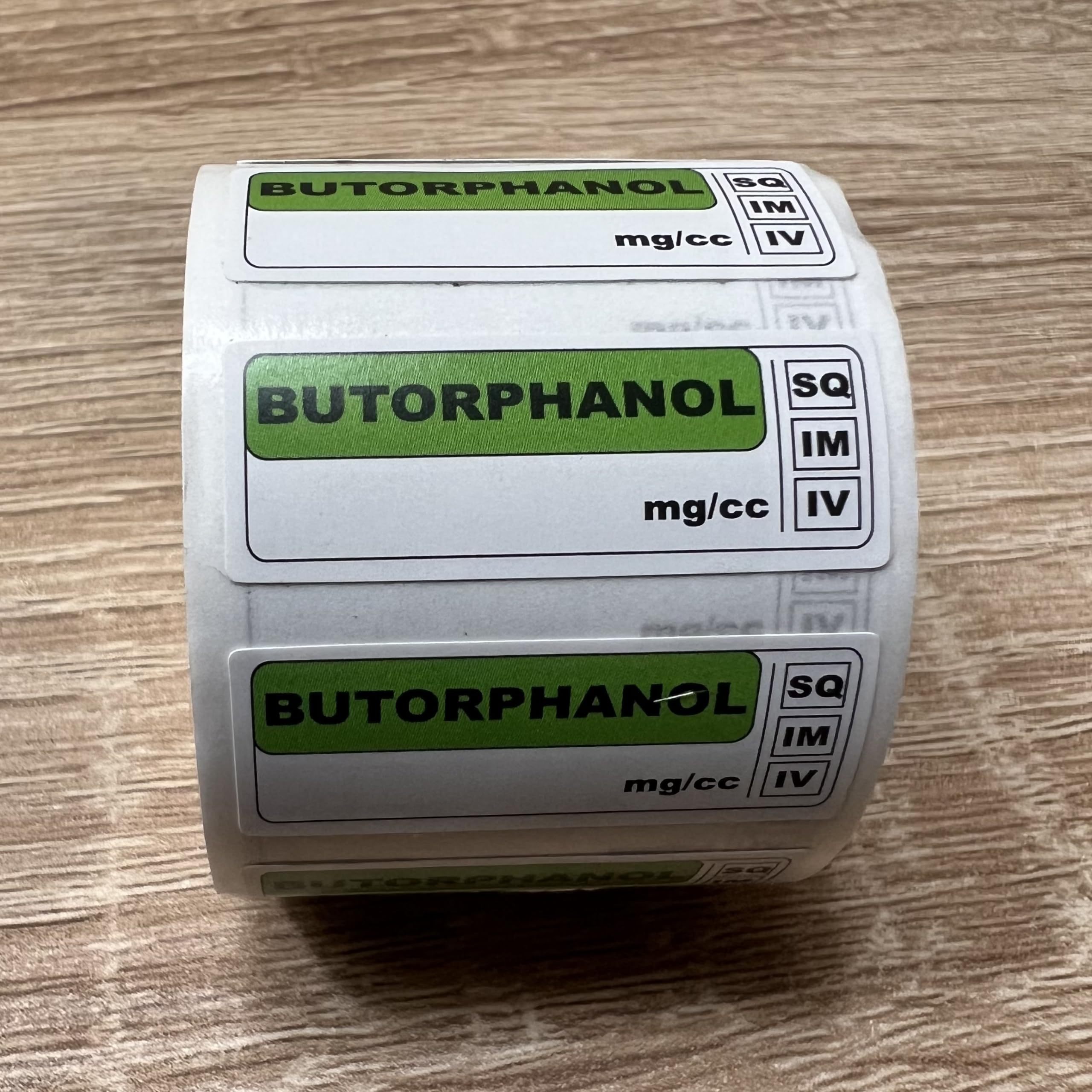 Generic Butorphanol Veterinary Drug Syringe Labels