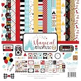 Echo Park Paper Company Magical Adventure 2 Collection Kit paper, black, red, yellow, teal, kraft, 12-x-12-Inch