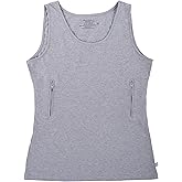 Clever Travel Companion Womens Tank Top with 1 Hidden Zipper Pocket, 100% Pickpocket Proof Holiday Tour Sleeveless Tee Shirt