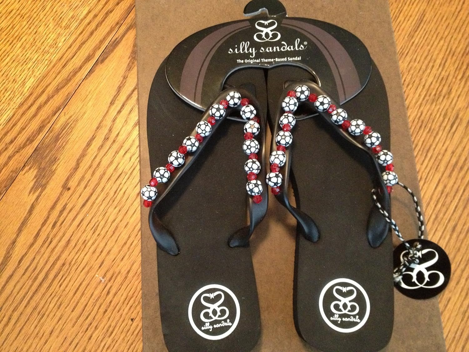Amazon.com | Silly Sandals Black Soccer Flip Flops - Size 9 | Flip-Flops