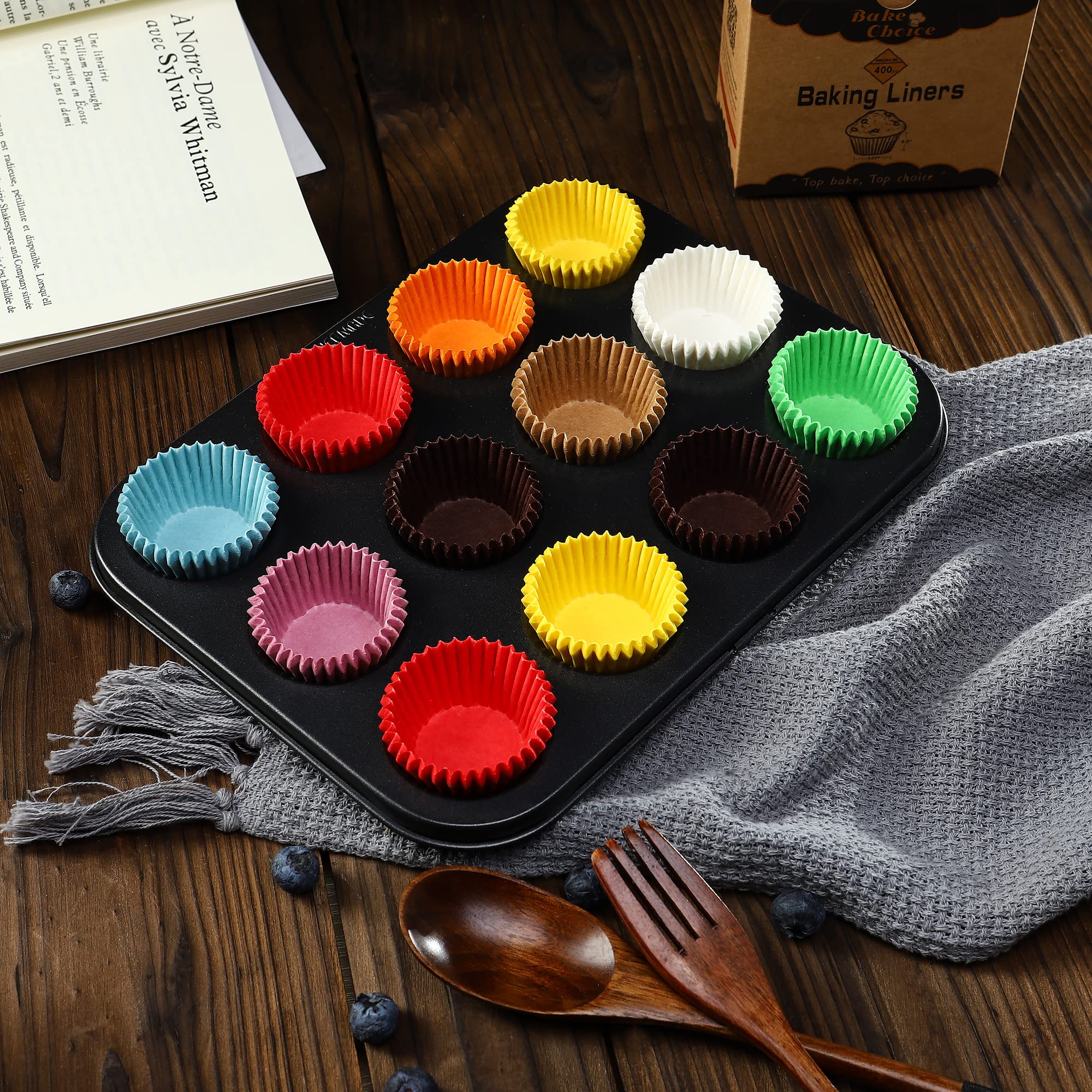 Bake Choice 400pcs Yellow Mini cupcake liners for baking, parchment