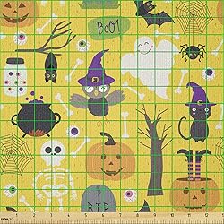 Ambesonne Ghost Fabric by The Yard, Colorful