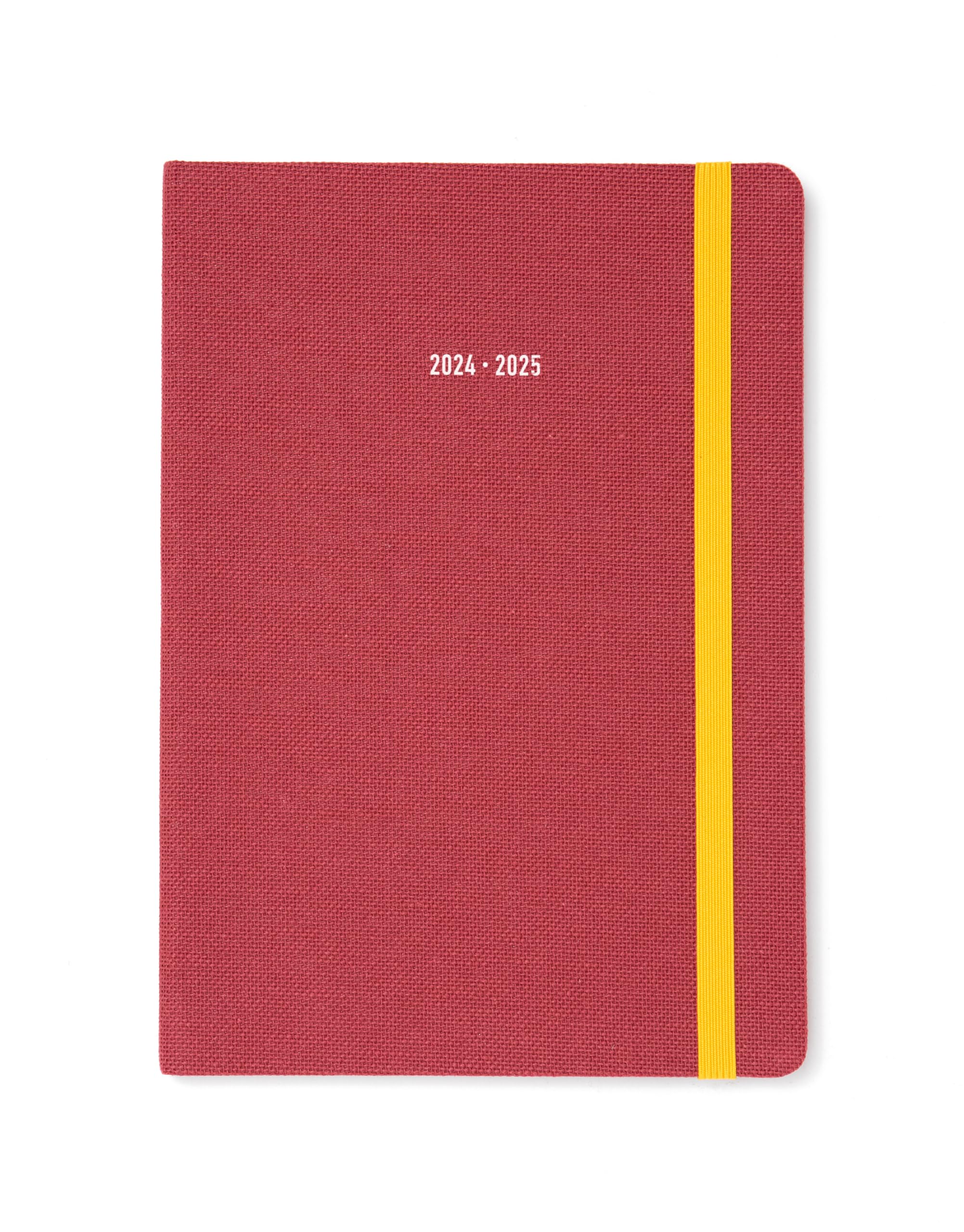 Letts of London Raw A5 academic 2024/2025 week to view diary - berry