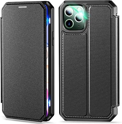 Amazon Co Jp Iphone 11 Pro ケース 手帳型 アイフォン11 Pro ケース カバー スタンド マグネット機能 カード収納 ワイヤレス充電対応 放熱性抜群 衝撃吸収 全面保護カバー ブラック 家電 カメラ