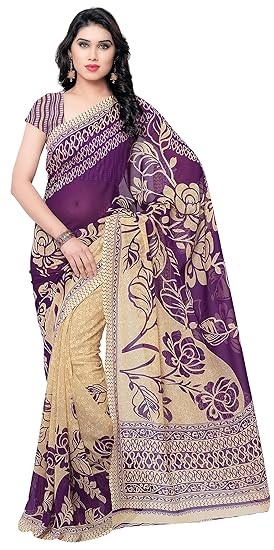 Kashvi sarees Georgette with Blouse Piece Saree (1086_6_Multicoloured_one Size)