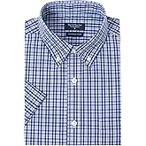 Year In Year Out Wrinkle Free Dress Shirts for Men Regular Fit Short Sleeve Button Down Shirts Business Casual Shirts
