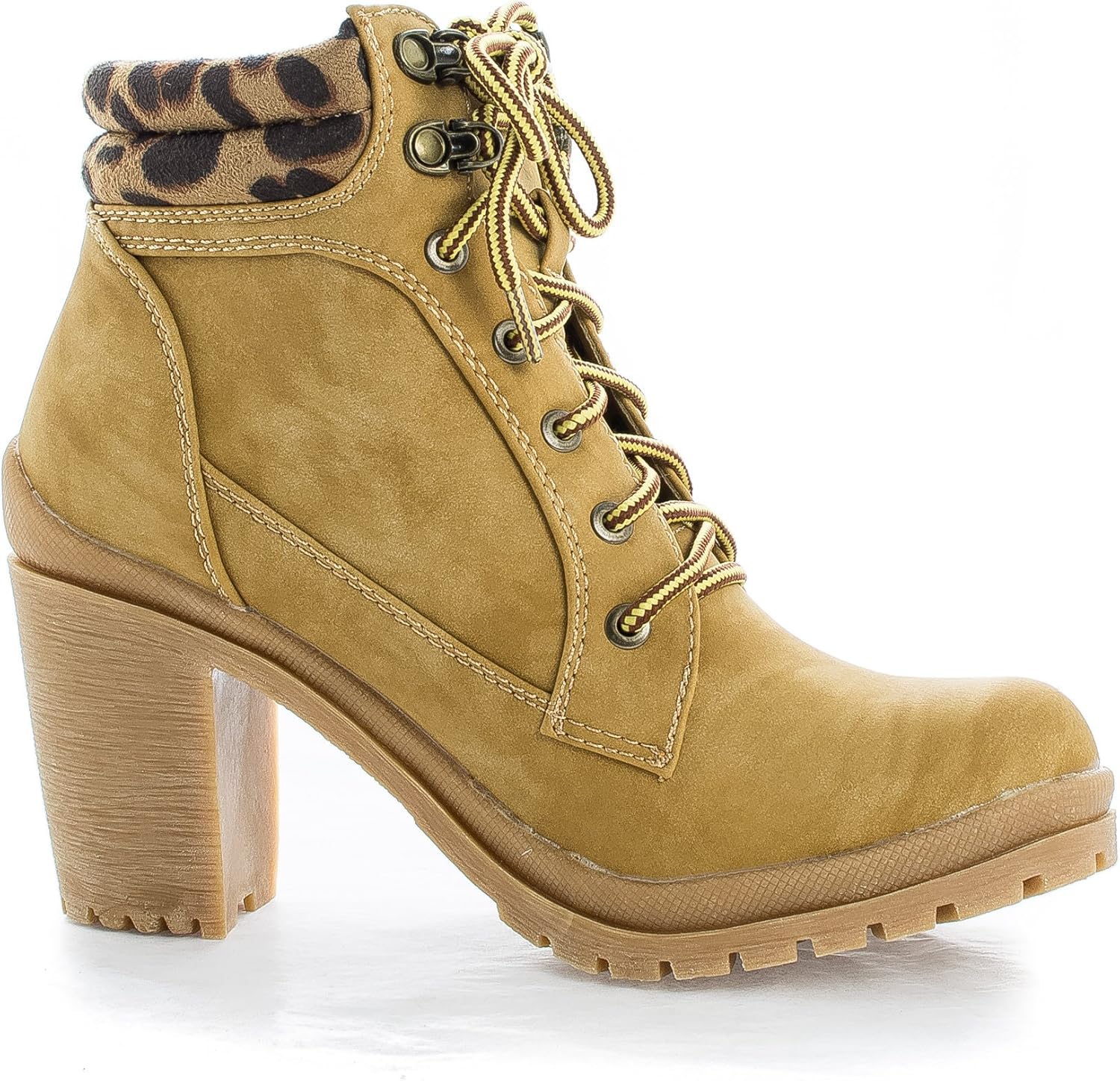 lace up leopard boots