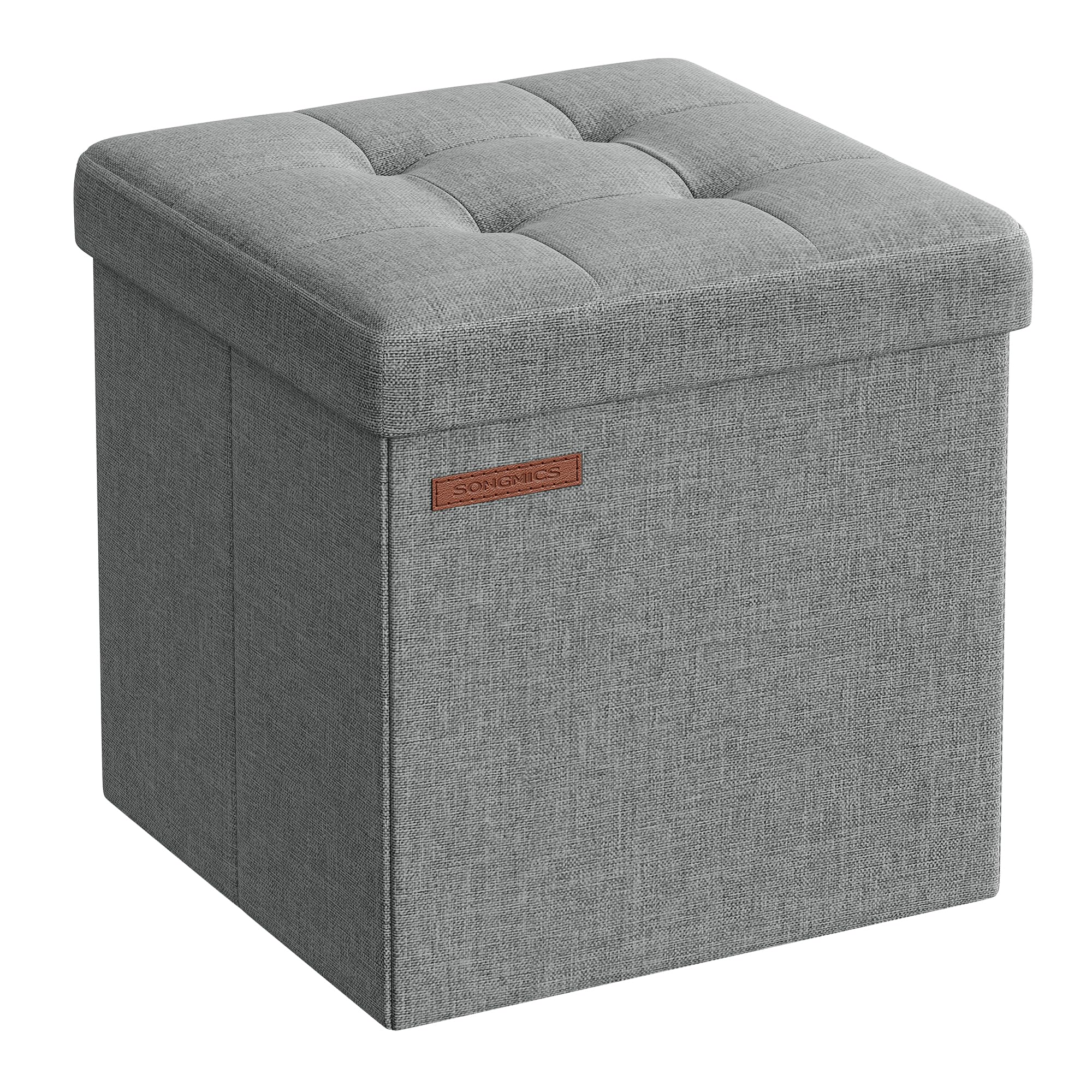SONGMICS Storage Ottoman, Foldable Small Ottoman