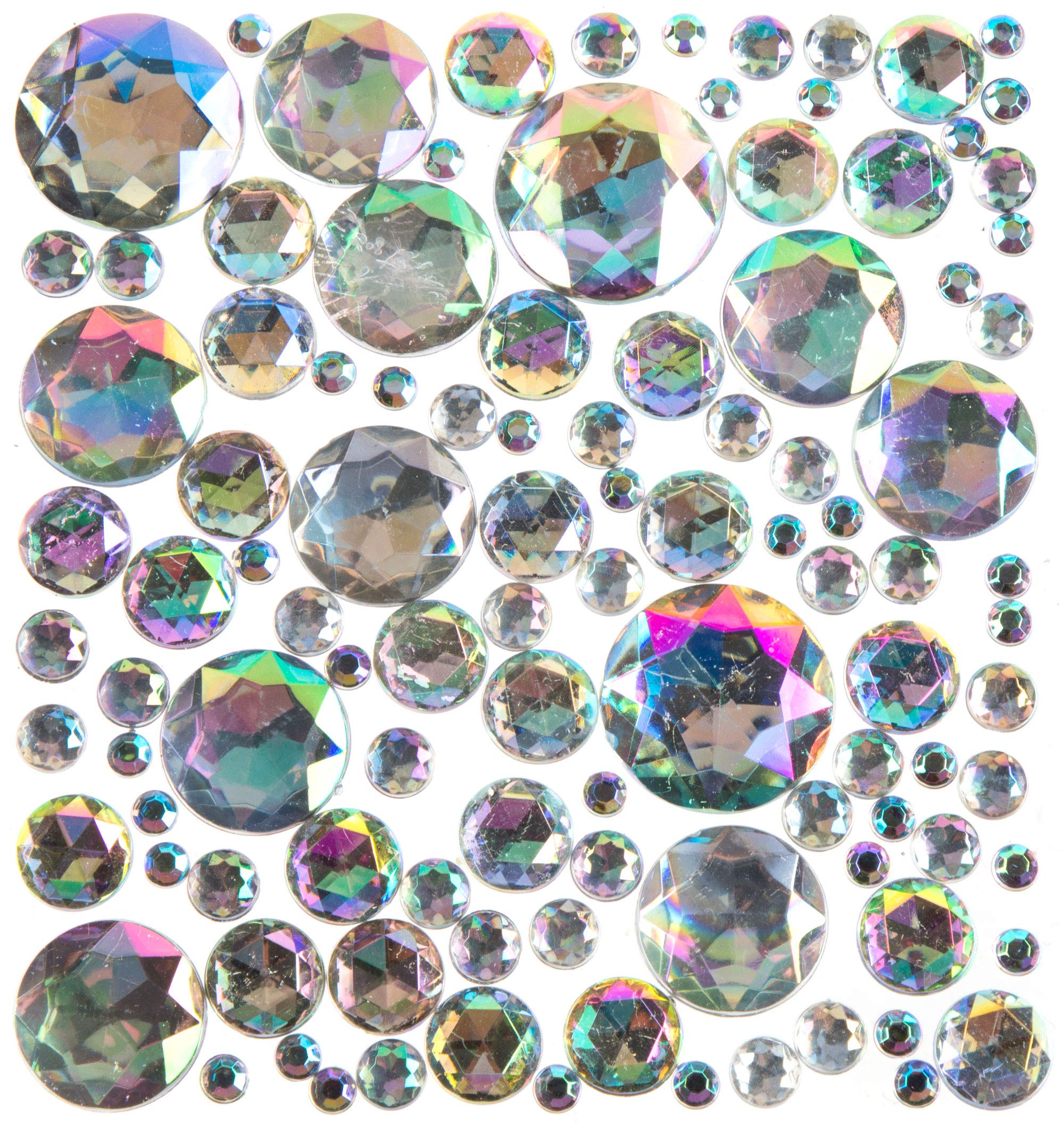 Baker Ross EF322 Iridescent Acrylic Jewels Value Pack — Creative Art Supplies for Kids' Crafts to Decorate Cards, Collage, and Projects (Pack of 200), Assorted