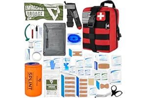 CareTac Advanced First Aid Trauma Kit with CAT Gen-7 Tourniquet – Tactical IFAK for Camping & Travel – Includes Chest Seal, Israeli Bandage, Splint, CPR Mask – Bleed Control, Gunshot, Burns & Cuts
