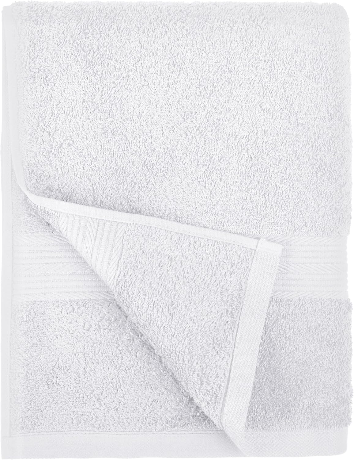 Basics 6-Piece Fade-Resistant Cotton Bath Towel Set - White: Home & Kitchen