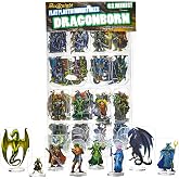 Arcknight Flat Plastic Miniatures: Dragonborn; 62 Unique Dragonborn-Themed Minis for DND 5e and Pathfinder; Affordable, Skinny Figurines for Dungeons and Dragons and Other Tabletop RPG Games