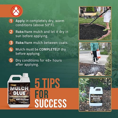 PetraMax Mega Mulch Glue - 32 Oz Landscaping Adhesive For Rocks, Mulch & Gravel