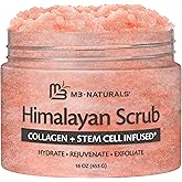 Himalayan Salt Scrub, Face, Foot, and Body Exfoliator with Collagen and Stem Cells, Exfoliating Scrub for Toning, Cellulite, and Skin Care by M3 16 fl oz