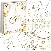 2025 Jewelry Advent Calendar Christmas for Women, Fashion Bracelet Necklace Ring Earrings, 24 Days Countdown Holiday, Christm