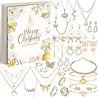 2025 Jewelry Advent Calendar Christmas for Women, Fashion Bracelet Necklace Ring Earrings, 24 Days Countdown Holiday, Christm