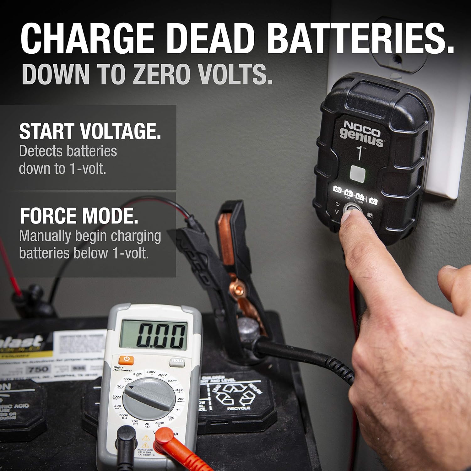 NOCO GENIUS1, 1-Amp Fully-Automatic Smart Charger, 6V And 12V Battery Charger, Battery Maintainer, And Battery Desulfator With Temperature Compensation: Automotive