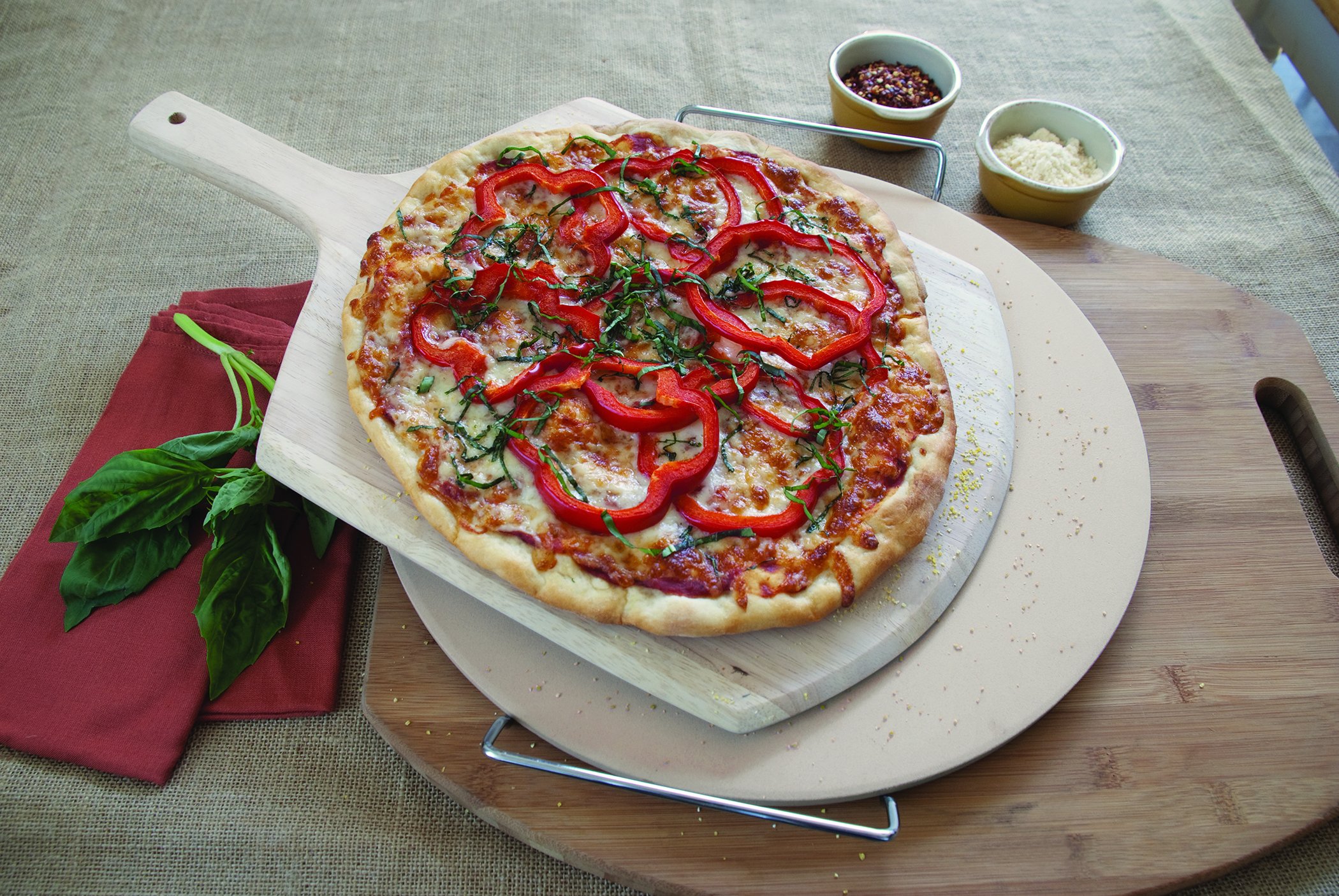 Pizzacraft Ceramic Pizza Stone Wood Peel Set PC0007 eBay