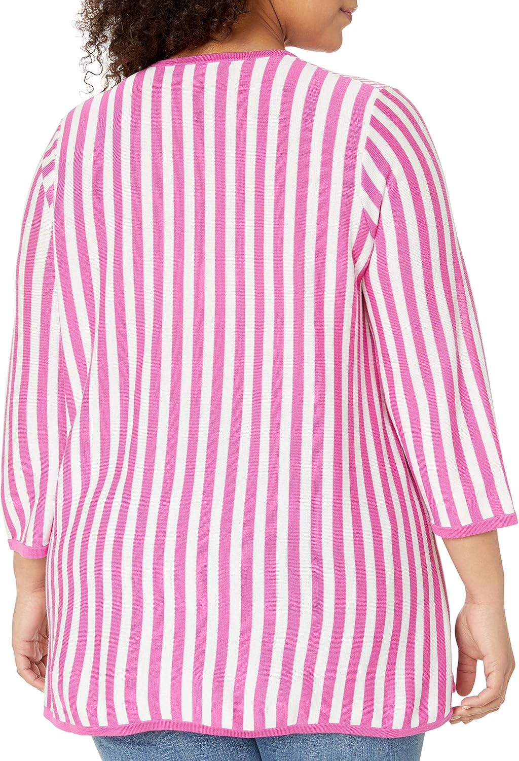 Foxcroft Women's Plus Size Jaden V Neck Stripe Sweater at  Women’s Clothing store
