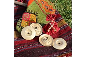 CORSARO MUSIC Hand-hammered Heavy stage-quality Brass Finger Cymbals Set of 4 (Variations: 2 1/4" & 3") (3" (102 gr each))