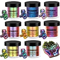 TECHAROOZ Chameleon Mica Powder 8 Color Shift Mica Powder, Holographic Glitter for UV & Epoxy Resin Supplies, Eyeshadow…