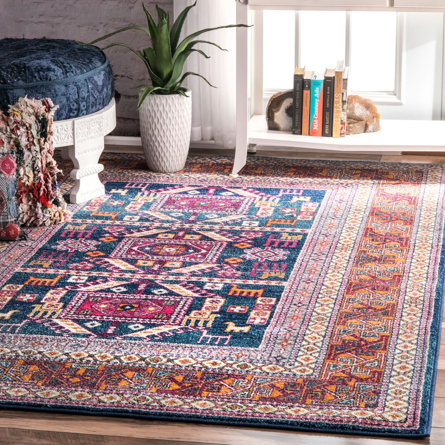 nuLOOM Marisela Tribal Area Rug, 8' x 10', Navy Blue