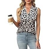 Blooming Jelly Women's Dressy Tank Tops Summer Sleeveless Work Blouses Silk Satin V Neck Shirts Business Casual Outfits