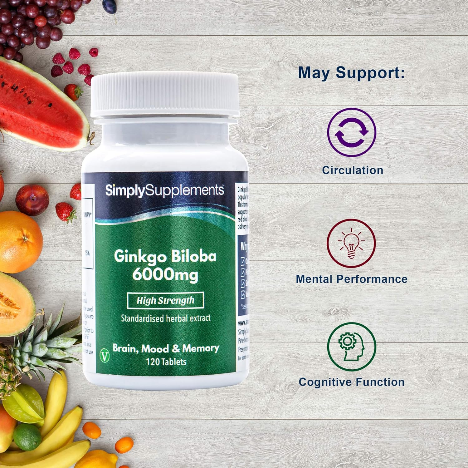 Ginkgo Biloba Tablets 6000mg (120 Tabs): Health & Personal Care