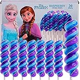 Frozen Lollipops Swirl 20pk- FrozenCandy For Frozen Party Favors & Elsa Birthday Party Decorations - Elsa And Anna Themed Princess Birthday Decorations - Disney Princess PartyFavors