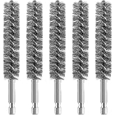Geiserailie 5 Pieces Wire Bore Brush Drill Hex Shank, Stainless Steel | Power Drill Cleaning Tool, Bulk Wire Set, Metal Rust Removal, Stainless Steel Bristles, Bore Brush Hex Shank