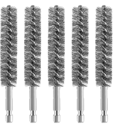 thumbnail image 2 of 7-Piece Stainless Steel Wire Tube Brush Set – For Pipe & Tube Cleaning – Fits Rotary Drill – Various Sizes 2 of 6