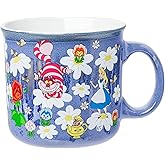 Silver Buffalo Disney Alice in Wonderland Reactive Glaze Ombre Ceramic Camper Mug Featuring Alice, Cheshire Cat, White Rabbit, Dormouse, Dinah, Mad Hare, and Mad Hatter, 20 Ounces
