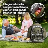 VonShef Picnic Backpack 4 Person Green with Complete Dining Set & Blanket view 6