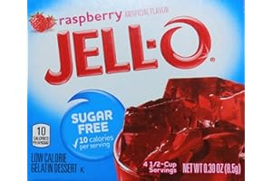 Jell-O Sugar-Free Gelatin Dessert, Raspberry, 0.30 Ounce Box (Pack of 3)