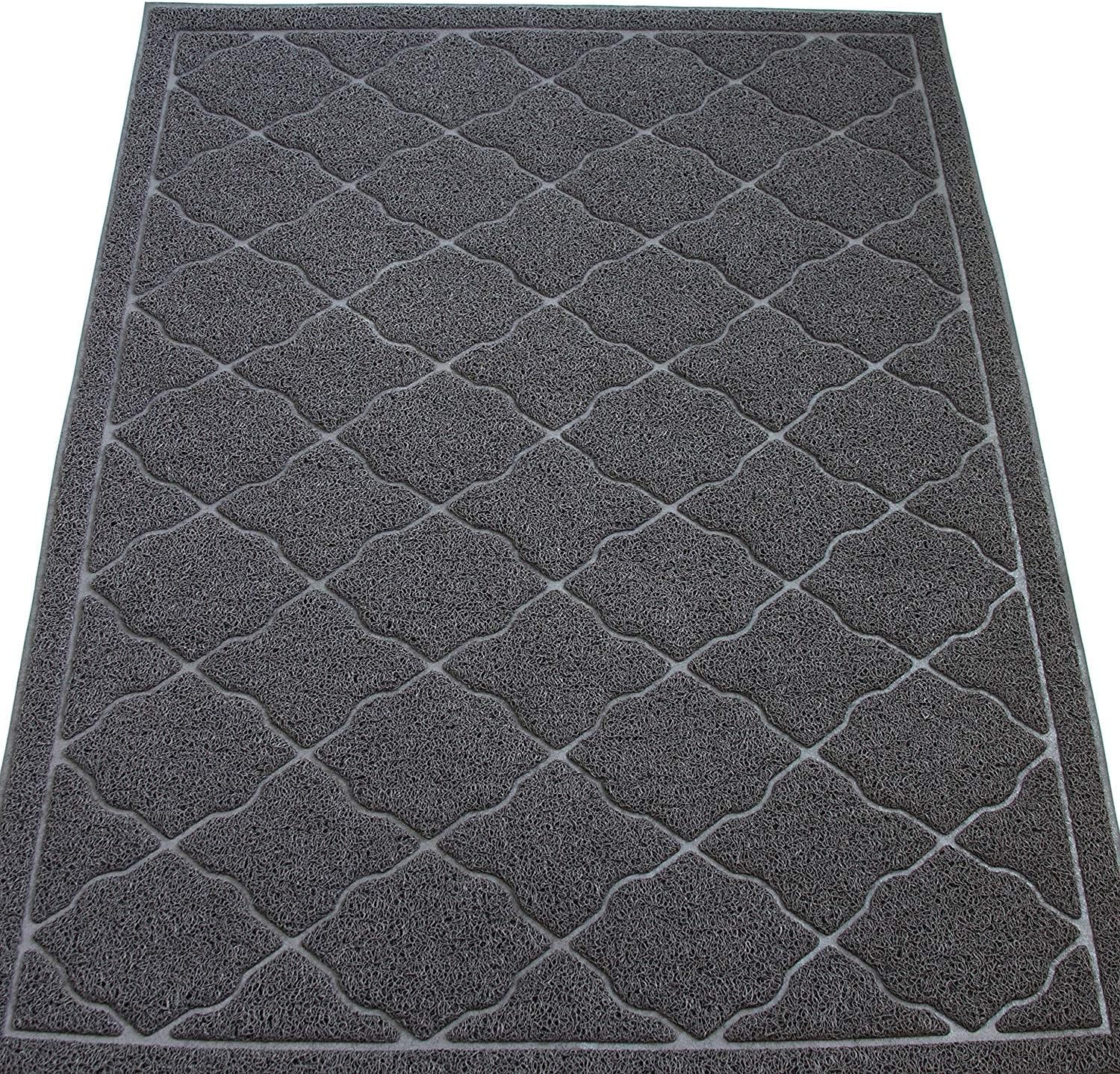 KW Pets Jumbo Size (47x35 in) Cat Litter Mat Non-Toxic, Easy to Clean Cat Litter Tracking - Best Kitty Litter Catcher with Litter Trapping Mesh to Prevent Litter Scatter for Litter Free Floors