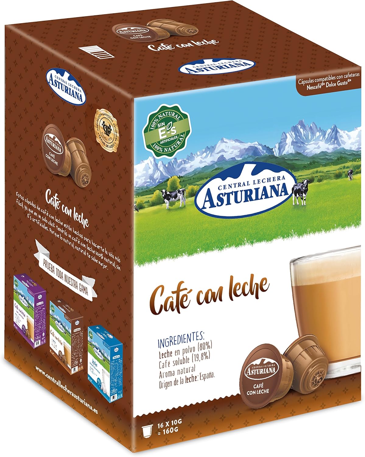 Capsulas dolce gusto cafe con leche sin lactosa Las