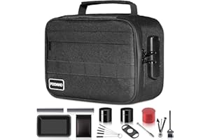 PODAHO Medium Storage Lock Bag with 11 PCS Accessories, Premium Organizers Box Case, On-The-Go Food Container Pouch For Storing Your Products, Black