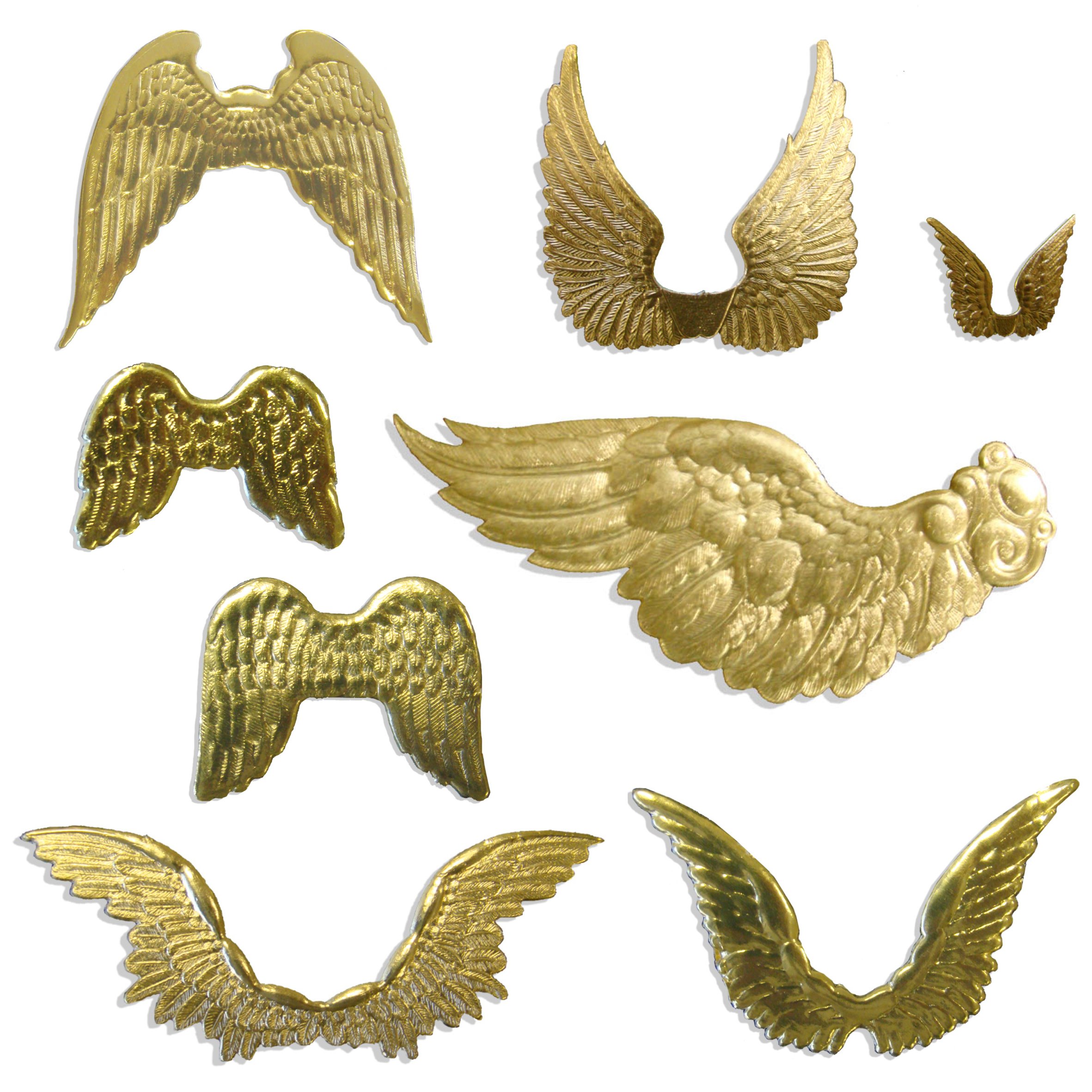 Kunze A067101011 Angel Wings Assortment 84 Pieces Embossed Paper Gold